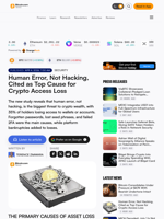 Human Error, Not Hacking, Cited as Top Cause for Crypto Access Loss – Security Bitcoin News