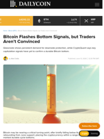 Bitcoin Flashes Bottom Signals, but Traders Aren’t Convinced - DailyCoin