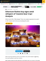 Ethereum Flashes Buy as Some Analysts Tip ‘Bear Trap’