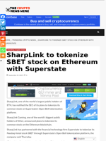 SharpLink to tokenize SBET stock on Ethereum with Superstate - The Crypto News Wire