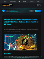 Bitcoin (BTC) Defies September Curse with $115K Price Action - Best Month in 13 Years - Blockchain.News