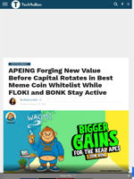 APEING Forging New Value Before Capital Rotates in Best Meme Coin Whitelist While FLOKI and BONK Stay Active - TechBullion