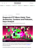 Dogecoin ETF More Likely Than Avalanche, Cardano and Polkadot, Says Analyst - 
