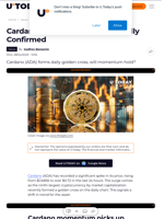 Cardano (ADA) Golden Cross Finally Confirmed