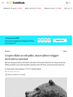 Altcoins lead losses as bitcoin slips and derivatives signal bearish turn: Crypto Markets Today