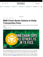 BNB Chain Beats Solana in Daily Transaction Fees - 