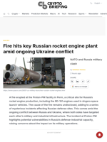 Fire hits key Russian rocket engine plant amid ongoing Ukraine conflict