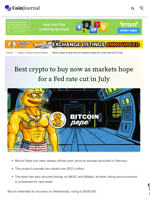 Best crypto to buy now as markets hope for a Fed rate cut in July - CoinJournal
