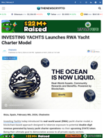 INVESTING YACHTS Launches RWA Yacht Charter Model - TheNewsCrypto