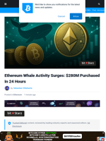Ethereum Whale Activity Surges: $280M Purchased In 24 Hours | Bitcoinist.com