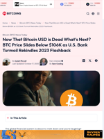 Now That Bitcoin USD is Dead What's Next? BTC Price Slides Bad