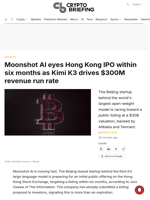 Moonshot AI eyes Hong Kong IPO within six months as Kimi K3 drives $300M revenue run rate
