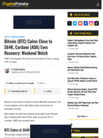 Bitcoin (BTC) Calms Close to $64K, Cardano (ADA) Eyes Recovery: Weekend Watch