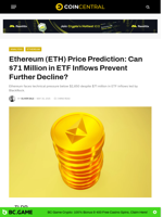 Ethereum (ETH) Price Prediction: Can $71 Million in ETF Inflows Prevent Further Decline? - CoinCentral