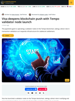 Visa Launches Validator Node on Tempo Blockchain for Stablecoin Payments