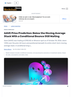AAVE Price Prediction: Below the Moving Average Stack With a Conditional Bounce Still Waiting - Blockchain.News