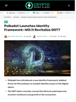Polkadot Launches Identity Framework—Will It Revitalize DOT?