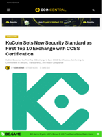 KuCoin Sets New Security Standard as First Top 10 Exchange with CCSS Certification