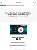 Expert Says People Disliking XRP Without Reason Mirrors Tesla’s Early Days