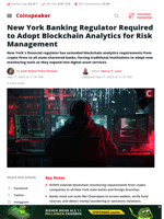 New York Banking Regulator Required to Adopt Blockchain Analytics for Risk Management - Coinspeaker