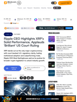 Ripple CEO Highlights XRP’s Solid Performance, Applauds 'Brilliant' US Court Ruling – Featured Bitcoin News