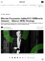 Bitcoin Treasuries Added $3.5 Billion in January—Almost All By Strategy - Decrypt
