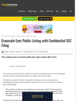 Grayscale Eyes Public Listing with Confidential SEC Filing