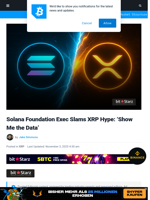Solana Foundation Exec Slams XRP Hype: 'Show Me the Data'
