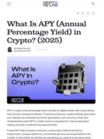 What Is APY (Annual Percentage Yield) in Crypto? (2025)