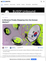 Binance Nears Korean Market Entry as FIU Reviews GOPAX Deal