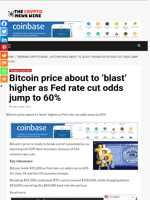 Bitcoin price about to ‘blast’ higher as Fed rate cut odds jump to 60% - The Crypto News Wire