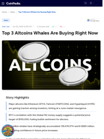 Top 3 Altcoins Whales Are Buying Right Now