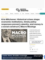 Kris Mitchener: Historical crises shape economic institutions, timely policy responses prevent calamity, and money is a social construct | Macro Musings