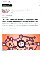 TRX Price Prediction: Pinned at $0.33 as Futures Open Interest Surges Into a Sell-Dominated Flow - Blockchain.News