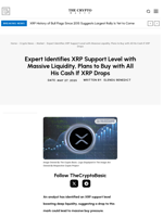 Expert Identifies XRP Support Level with Massive Liquidity, Plans to Buy with All His Cash If XRP Drops