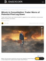 Bitcoin in Consolidation: Trader Warns of Potential Final Leg Down  - DailyCoin