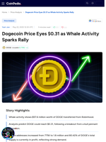 Dogecoin Price Eyes $0.31 as Whale Activity Sparks Rally