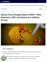 Bitcoin Price Plunges Below $100K—Why Ethereum, XRP, and Solana Are Holding Strong