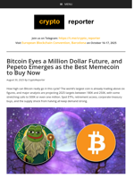 Bitcoin Eyes a Million Dollar Future, and Pepeto Emerges as the Best Memecoin to Buy Now