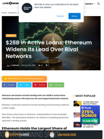 Ethereum Leads Onchain Lending With $28B Active Up