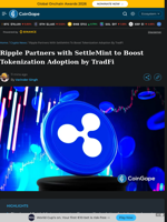 Ripple Partners with SettleMint to Boost Tokenization Adoption by TradFi