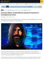 Jack Dorsey’s Block Launches Bitcoin Proof-of-Reserves