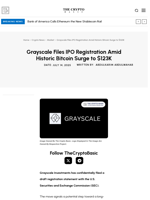 Grayscale Files IPO Registration Amid Historic Bitcoin Surge to $123K