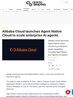 Alibaba Cloud launches Agent Native Cloud to scale enterprise AI agents