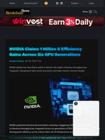 NVIDIA Claims 1 Million X Efficiency Gains Across Six GPU Generations - Blockchain.News