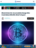 Bitcoin Enters Re-Accumulation Range After Crash Below $90,000, What To Expect