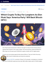 Which Crypto To Buy For Longterm As Elon Musk Says ‘America Party’ Will Back Bitcoin (BTC) - Mutuum Finance (MUTM)