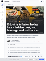 Bitcoin's inflation hedge has a hidden cost