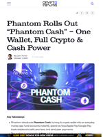 Phantom Rolls Out “Phantom Cash” – One Wallet, Full Crypto & Cash Power
