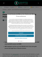 Flare and Uphold Plan to Unlock Yield Potential for XRP - Crypto News Flash